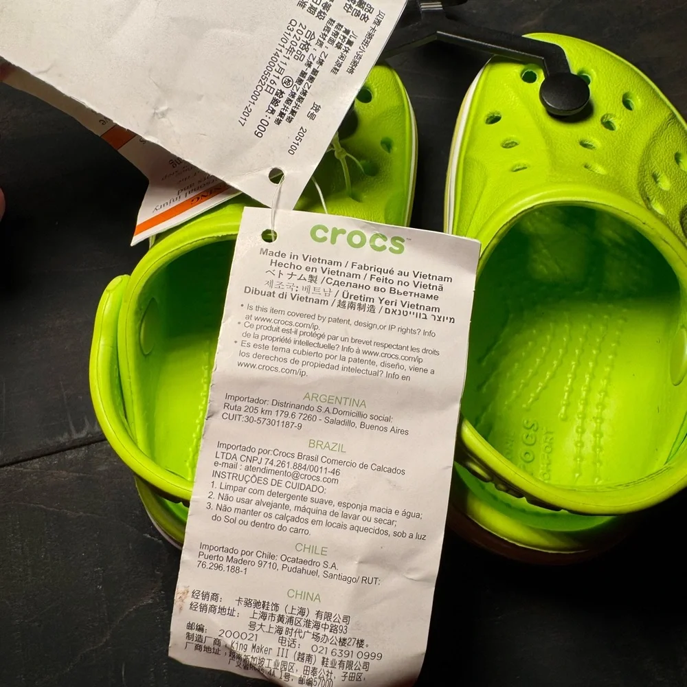 Crocs lime green kids 4C shoes